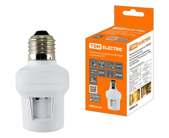 Приемное устройство TDM П1-Е27 в цоколь Е27 для беспроводного управления нагрузкой SQ1508-0209 