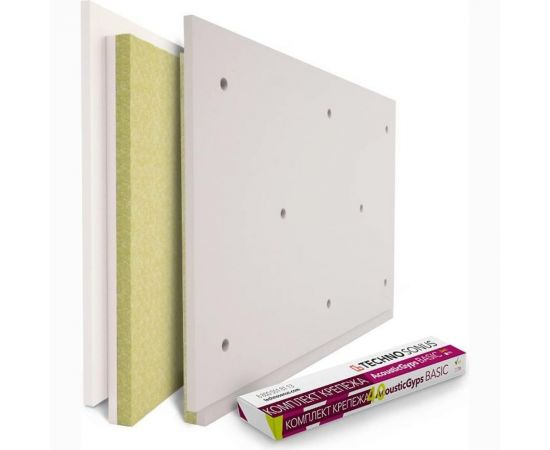 Панель с крепежом Техносонус АкустикГипс Basic 401,2 м x 0,6 м x 40 мм, 0,72 кв.м 1300300016 