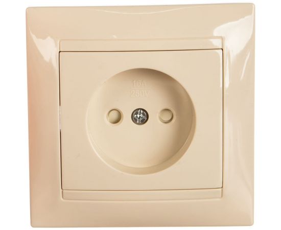 Розетка с защитной шторкой, слоновая кость 2П 10А 250В TDM Лама SQ1815-0110 