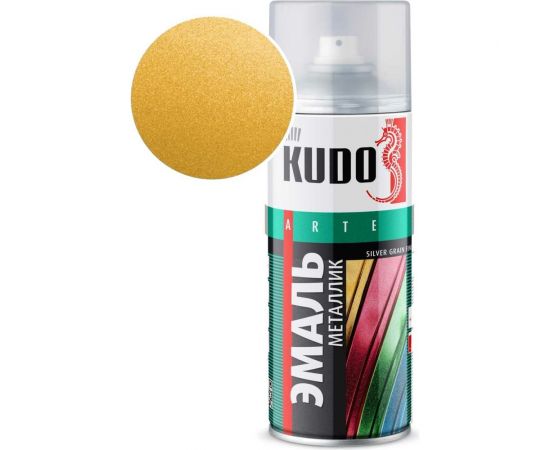 Эмаль металлик универсальная быстросохнущая KUDO SILVER GRAIN FINISH оранжевая KU-1051 