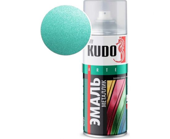 Эмаль металлик универсальная быстросохнущая KUDO SILVER GRAIN FINISH бирюза KU-1055 