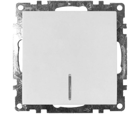 1-клавишный выключатель STEKKER с индикатором механизм GLS10-7101-01, 10А, Катрин, белый 39299 