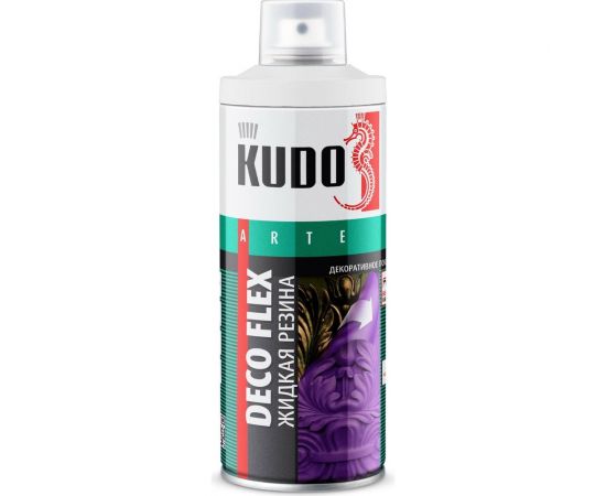 Аэрозольная краска в баллончике KUDO DECO FLEX для декоративных работ ЖИДКАЯ РЕЗИНА прозрачная KU-5351 