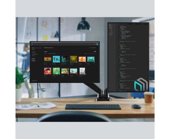 Настольный кронштейн для двух мониторов 13-32 дюймов ONKRON G160 Black G160B – изображение 12