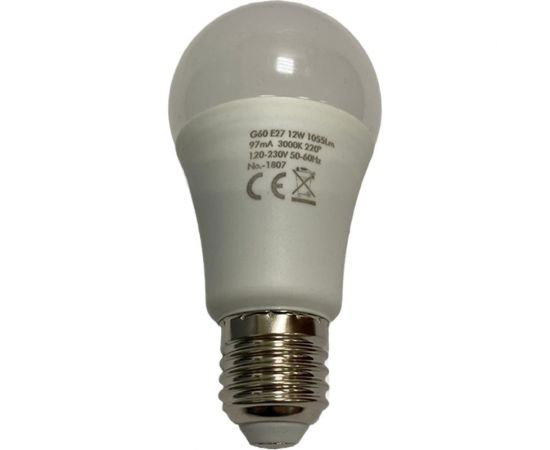 Светодиодная лампа HIKO G60, 12W, 3000K, E27, груша 600110750 – изображение 2