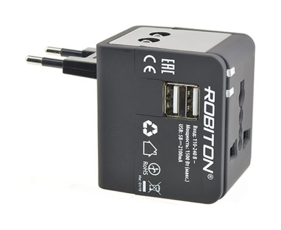 Сетевой переходник Robiton TravelEnergy 2 с двумя USB-разъемами 16564 – изображение 3