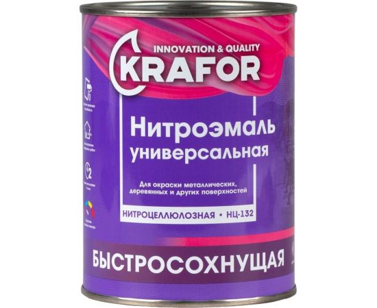 Эмаль KRAFOR НЦ-132 черная, 17 кг 26506 – изображение 3
