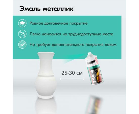Эмаль металлик универсальная быстросохнущая KUDO SILVER GRAIN FINISH бирюза KU-1055 – изображение 3