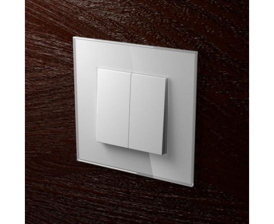 Двухклавишный выключатель CGSS белый Эстетика GL-W102-WCG – изображение 4