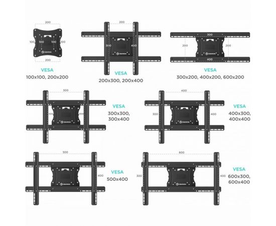Наклонно-поворотный кронштейн для телевизора 40-75 ONKRON Black M7L – изображение 5