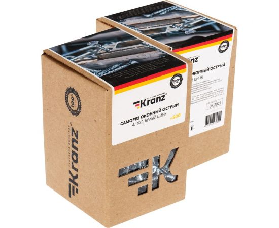Оконный саморез KRANZ острый 4,1x30 белый цинк 500 шт. KR-01-3721-003 – изображение 5