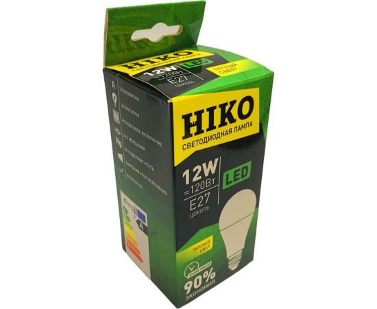 Светодиодная лампа HIKO G60, 12W, 3000K, E27, груша 600110750 – изображение 5
