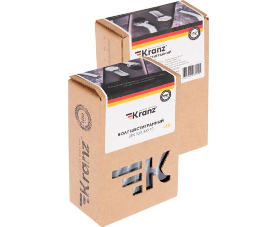 Шестигранный болт KRANZ DIN 933, 8x110, 20 шт. KR-01-3512-038 – изображение 6