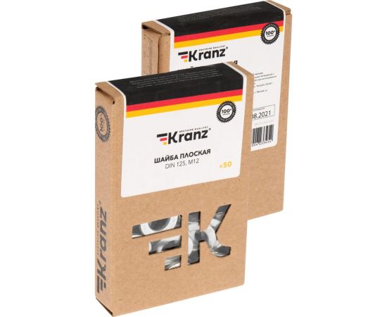 Плоская шайба KRANZ M12, DIN 125, 50 шт. KR-01-3531-007 – изображение 6