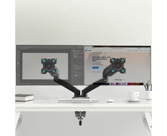 Настольный кронштейн для двух мониторов 13-32 дюймов ONKRON G160 Black G160B – изображение 10