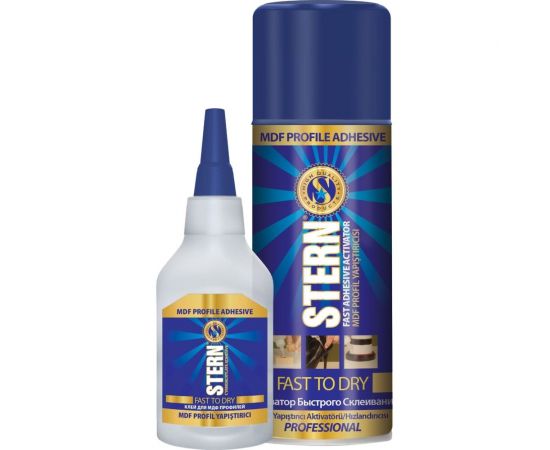 Клей для MDF быстрозастывающий STERN 50гр.+200мл. Активатор для клея N963 1453 