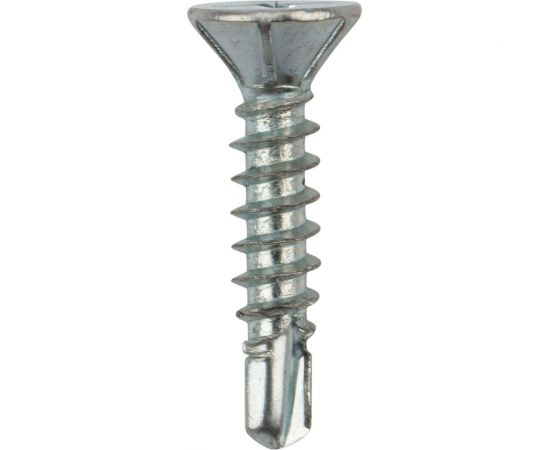 Оконный саморез KRANZ сверло 3,9x19, белый цинк, 500 шт. KR-01-3722-0010 