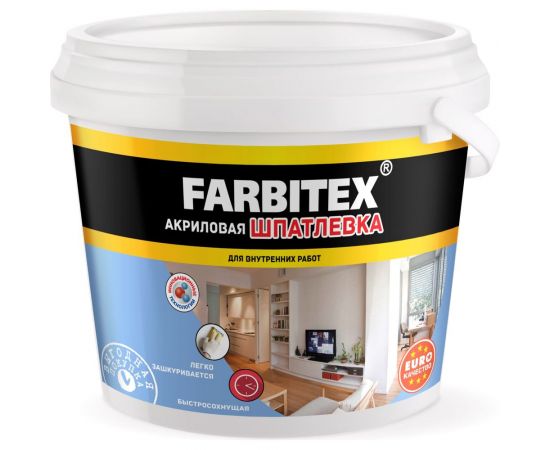 Акриловая шпатлевка Farbitex (для внутренних работ; 9 кг) 4300001565 