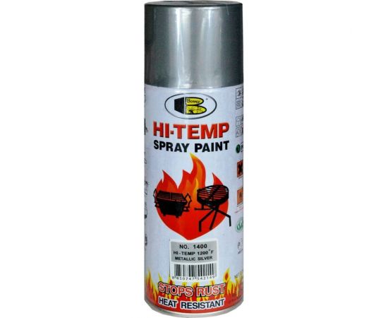 Термостойкая аэрозольная краска Bosny 600 С серебристый металлик 1400 