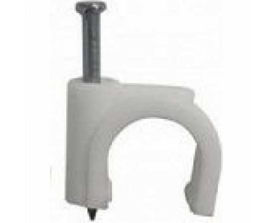 Пластиковая скоба с гвоздем (клипса) Hyperline GC-1C макс. диаметр 6мм, 100 штук 17133 