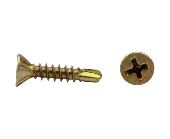 Оконный саморез KRANZ сверло 3,9x19, желтый цинк, 500 шт. KR-01-3722-003 