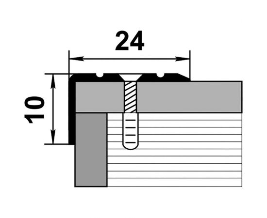 Порог угловой алюминиевый Лука 24x10 мм, 1,35 м, декоративный, Дуб арктик УТ000009578 