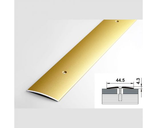 Порог прямой алюминиевый (44,5 мм, 1,8 м, порошковое покрытие, Золото) ЛУКА 00000002281 – изображение 2