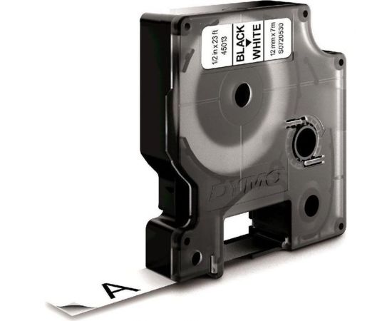 Картридж с лентой Dymo S0720530 12 мм, 7 м, пластик, черный на белой ленте DYMO45013 – изображение 2