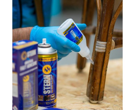 Клей для MDF быстрозастывающий STERN 50гр.+200мл. Активатор для клея N963 1453 – изображение 6