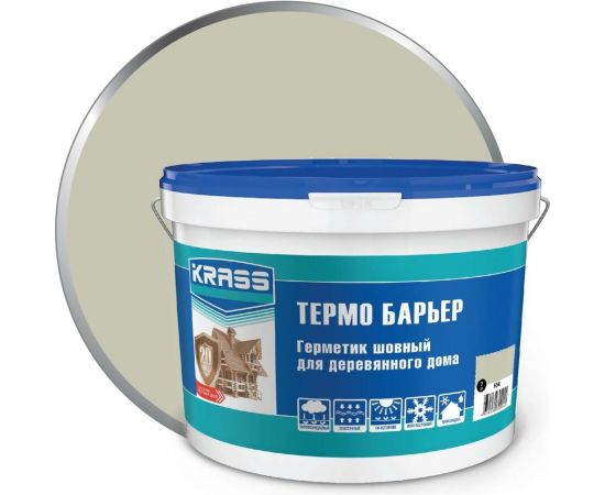 Акриловый герметик KRASS Термо Барьер для деревянного дома 7 кг, бук Лк-00013457 