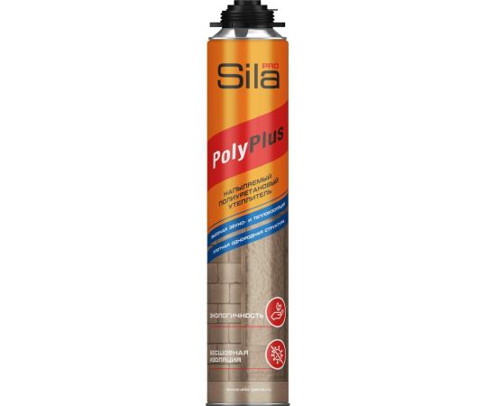 Полиуретановый напыляемый утеплитель Sila PRO POLYPLUS 850 мл SPPOLS 