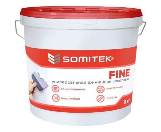 Универсальная финишная шпатлевка SOMITEK fine 5 кг 36003 