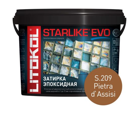 Эпоксидный состав для укладки и затирки мозаики LITOKOL STARLIKE EVO S.209 PIETRA D`ASSISI 499210005 