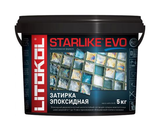 Эпоксидный состав для укладки и затирки мозаики LITOKOL STARLIKE EVO S.210 GREIGE 5 кг 485250004 