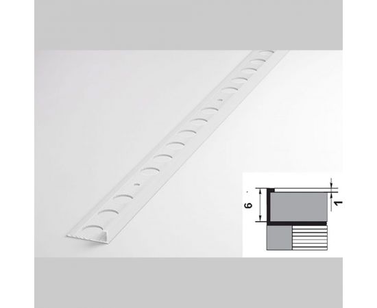 Профиль окантовочный L-образный алюминиевый ЛУКА 6 мм, 2,7 м, 5 шт, Белый УТ000029695 – изображение 2