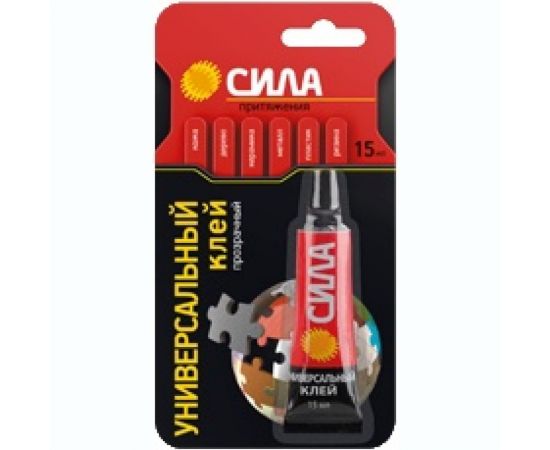 Универсальный прозрачный клей СИЛА SUBL1-15 15 мл, на блистере Б0002919 – изображение 3