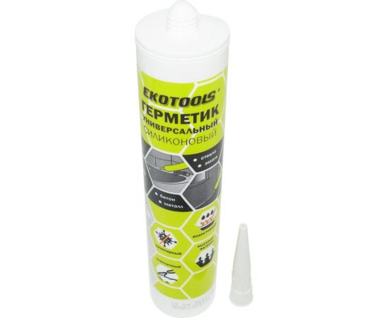 Универсальный силиконовый герметик EKOTOOLS санитарный, белый, 260 мл 6507804 – изображение 5