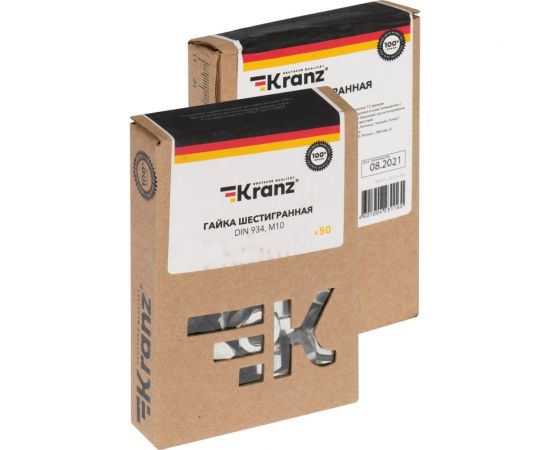 Шестигранная гайка KRANZ M10, DIN 934, 50 шт. KR-01-3522-006 – изображение 6