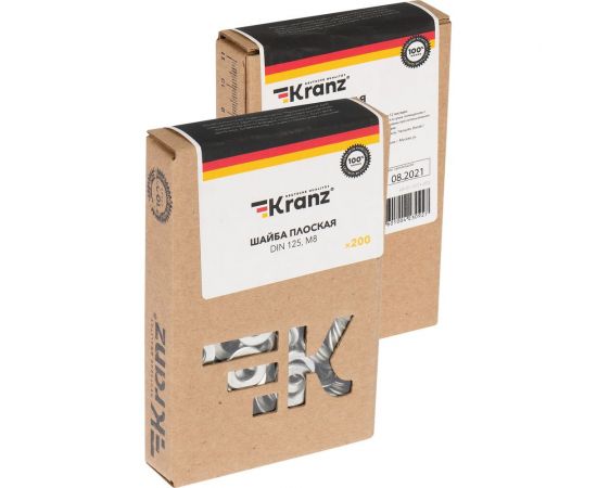 Плоская шайба KRANZ M8, DIN 125, 200 шт. KR-01-3531-005 – изображение 6