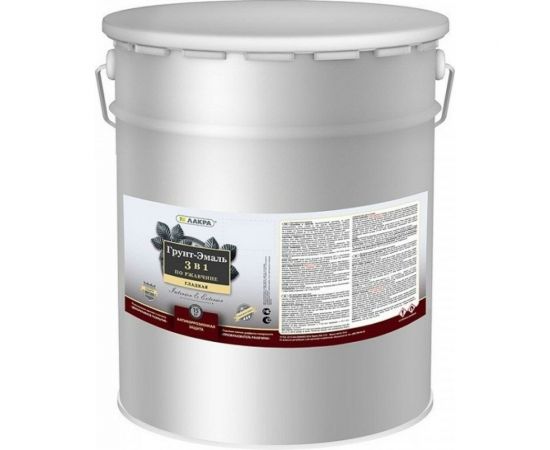 Грунт-эмаль 3 в 1 Лакра зеленый мох, RAL 6005, 15 кг Лк-00008062 