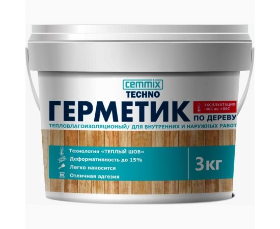Акриловый герметик для дерева CEMMIX Теплый шов (дуб; 3 кг) 84735743 