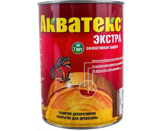 Защитно-декоративное покрытие для древесины Рогнеда Акватекс Экстра (орех; 0.8 л) 13852 