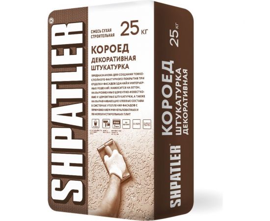 Декоративная штукатурка ШПАТЛЕР Короед 25 кг Ш00036 