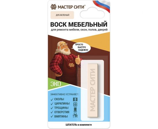 Мебельный мягкий воск Мастер Сити (блистер; дуб беленый 101) 2011101 