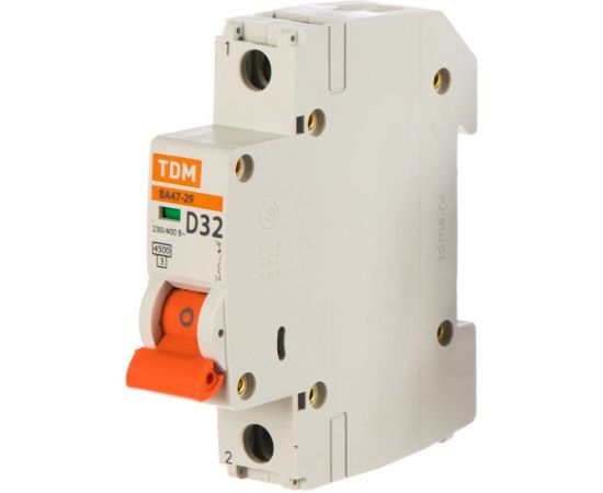 Автоматический выключатель TDM ВА47-29 1Р 32А 4.5кА D SQ0206-0144 
