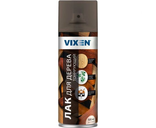 Тонирующий лак для дерева Vixen (тик; аэрозоль; 520 мл) VX91073 