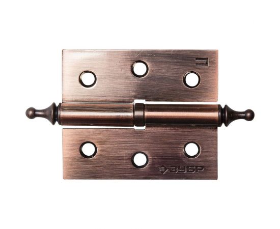 Дверная разъемная петля Зубр Эксперт 1 подшипник цвет старая медь AC левая с крепежом 75x63x2.5 мм 2 шт. 37605-075-6L 