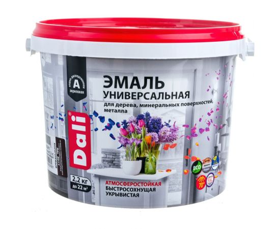 Акриловая универсальная эмаль РОГНЕДА Dali (полуматовая; коричневая; Ral 8017; 2.2 кг) 221445 