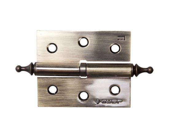 Дверная разъемная петля Зубр Эксперт 1 подшипник цвет старая латунь AB правая с крепежом 75x63x2.5 мм 2 шт. 37605-075-5R 