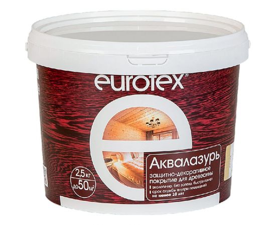 Защитно-декоративное покрытие для древесины Eurotex Ваниль 2.5 кг 1/4 48781 